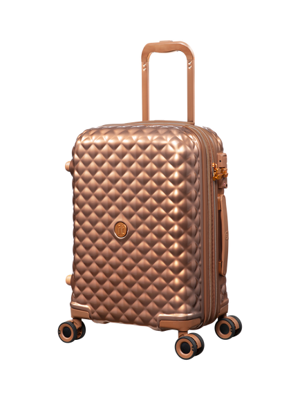 it luggage Glitzy 8-Wheel Spinner 53cm Expandable Cabin Case, Copper, Copper