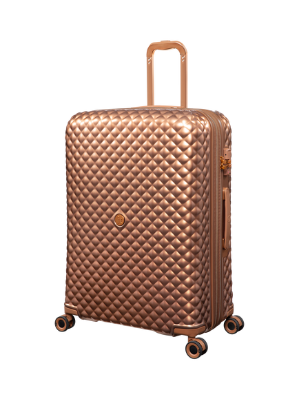 it luggage Glitzy 8-Wheel Spinner 74cm Expandable Large Suitcase, Copper, Copper