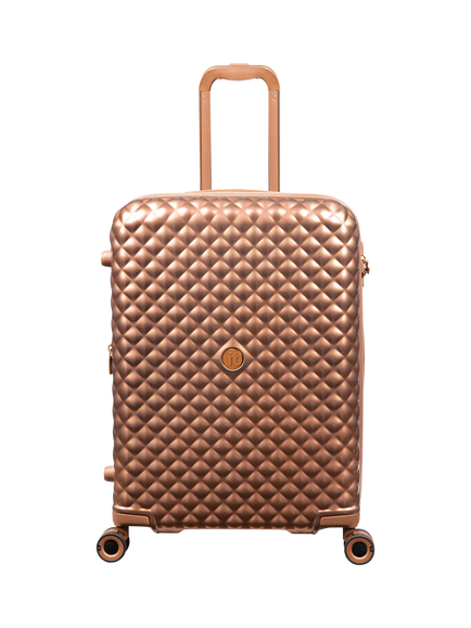 it luggage Glitzy 8-Wheel Spinner 64cm Expandable Medium Suitcase, Copper - view 2, Copper