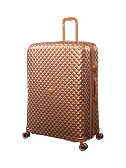 it luggage Glitzy 8-Wheel Spinner 84cm Expandable Extra Large Suitcase, Copper, Copper