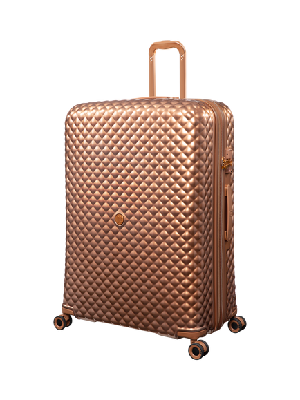it luggage Glitzy 8-Wheel Spinner 84cm Expandable Extra Large Suitcase, Copper, Copper
