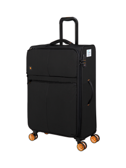 it luggage Lykke 8-Wheel Spinner 71cm Expandable Medium Suitcase, Black