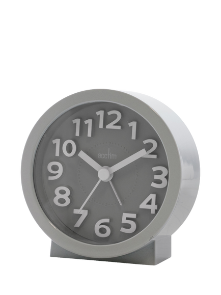 Acctim Astwood Analogue Alarm Clock - view 2, Pigeon Grey