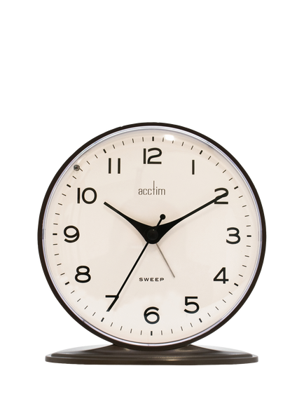 Acctim Oakridge Analogue Alarm Clock, Black, Black