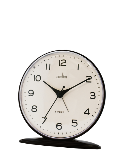 Acctim Oakridge Analogue Alarm Clock, Black - view 2, Black