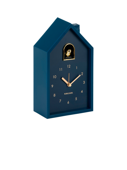 Karlsson Modern Cuckoo Analogue Alarm Clock, Dark Blue