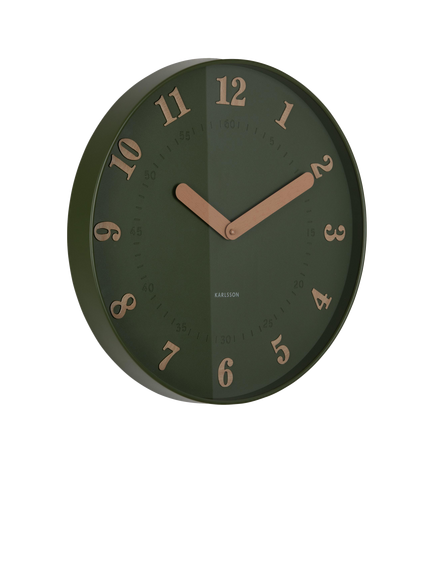 Karlsson Amena Analogue Wall Clock, 40cm, Luxury Green