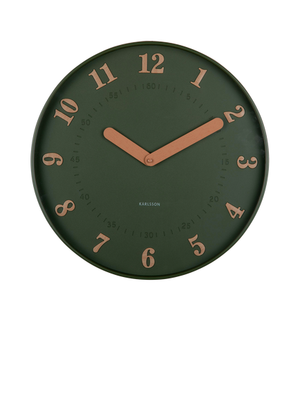 Karlsson Amena Analogue Wall Clock, 40cm - view 2, Luxury Green