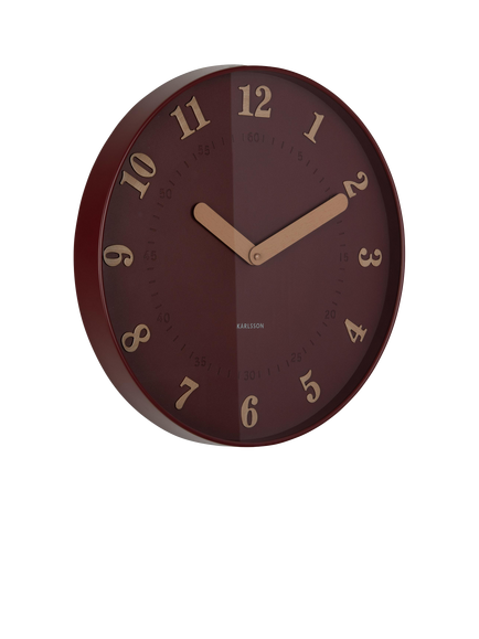 Karlsson Amena Analogue Wall Clock, 40cm, Burgundy Red