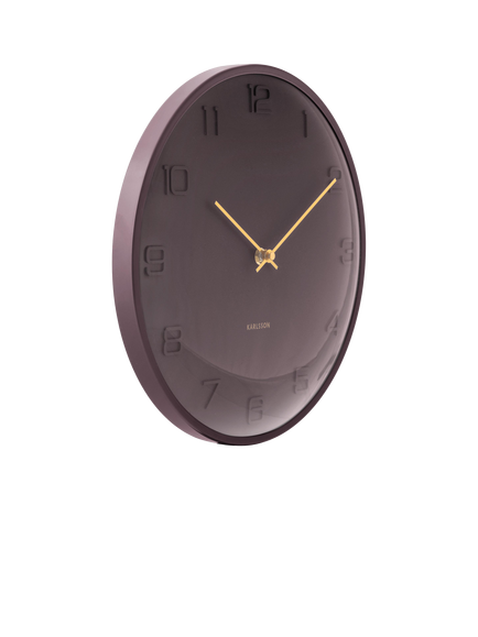 Karlsson Fuerte Dome Analogue Wall Clock, 30.5cm - view 2, Earth Brown