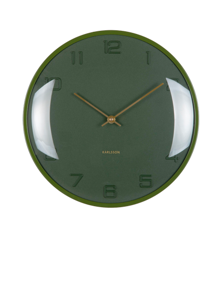 Karlsson Fuerte Dome Analogue Wall Clock, 30.5cm, Luxury Green