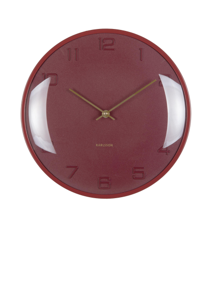 Karlsson Fuerte Dome Analogue Wall Clock, 30.5cm, Burgundy Red