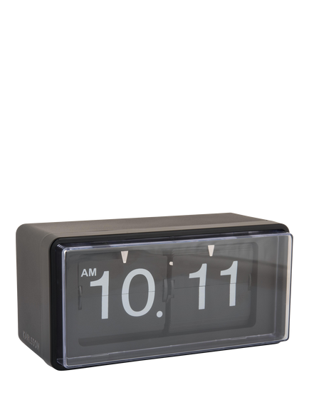 Karlsson Retro Boxed Flip Analogue Clock, Black