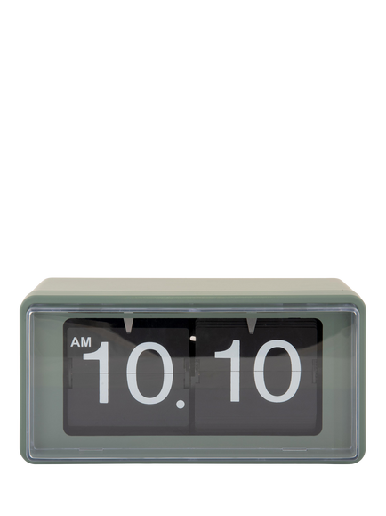 Karlsson Retro Boxed Flip Analogue Clock - view 2, Jungle Green