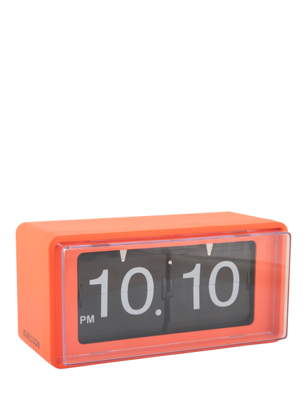 Karlsson Retro Boxed Flip Analogue Clock, Orange