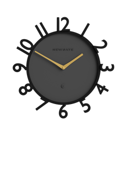 Newgate Clocks Monorail Arabic Numeral Wall Clock, 40cm, Black, Black