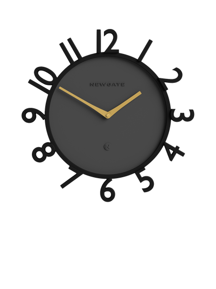 Newgate Clocks Monorail Arabic Numeral Wall Clock, 40cm, Black, Black