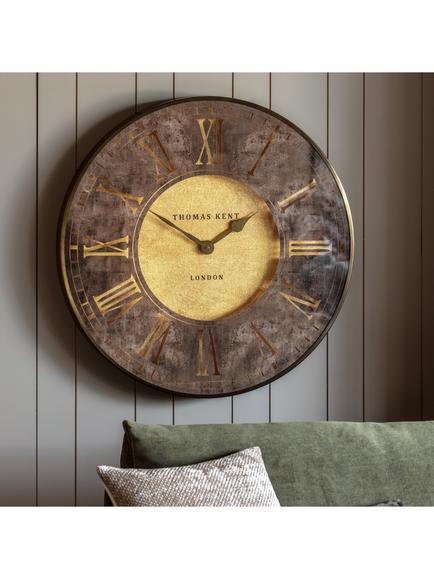 Thomas Kent Florentine Roman Numeral Wall Clock, 53cm, Bronze - view 2, Bronze