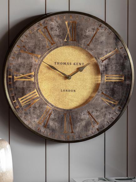 Thomas Kent Florentine Large Roman Numeral Wall Clock, 74cm, Bronze - view 2, Bronze