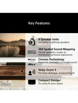 Sony Bravia Theatre Bar 7 HT-A7100 Wi-Fi Bluetooth All-In-One Soundbar with 360 Spatial Sound Mapping, Dolby Atmos & DTS:X, Black - view 2, Black
