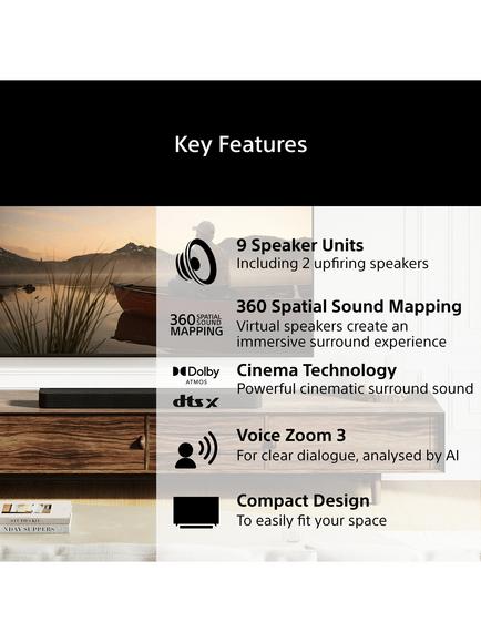 Sony Bravia Theatre Bar 7 HT-A7100 Wi-Fi Bluetooth All-In-One Soundbar with 360 Spatial Sound Mapping, Dolby Atmos & DTS:X, Black - view 2, Black