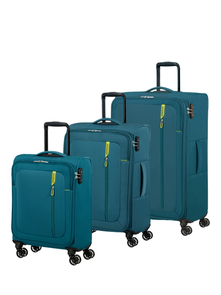 American Tourister Nitestream 4-Wheel Expandable Suitcase Set, 3 Piece, Teal/Lime