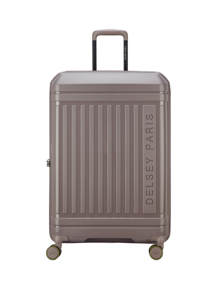 DELSEY Lutece 4-Wheel 76cm Expandable Large Suitcase, Brown