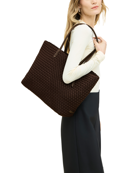 NAGHEDI Jet Setter Handwoven Tote Bag - view 2, Chocolate