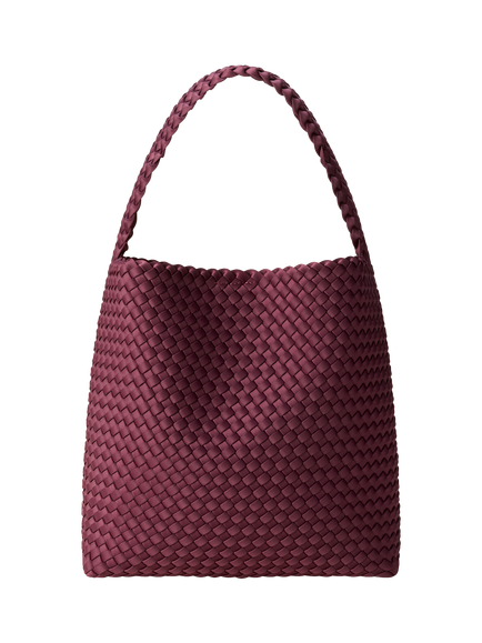 NAGHEDI Nomad Woven Medium Hobo Bag, Bordeaux