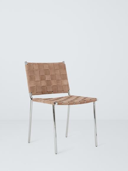 John Lewis Woven Suede Dining Chair, Brown, Suede