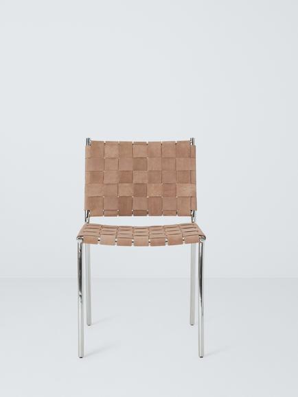 John Lewis Woven Suede Dining Chair, Brown - view 2, Suede