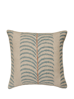 OKA Areca Cushion, Seafoam/Dirty Orange