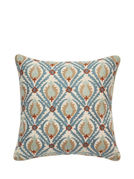 OKA Cornelia Cushion, Dirty Orange/Blue
