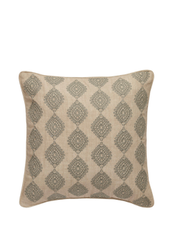 OKA Carthew Embroidered Cushion Cover, Pale Celadon