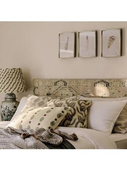 OKA Carthew Embroidered Cushion Cover - view 2, Pale Celadon