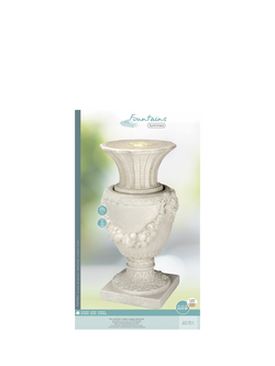 Kaemingk Geneve Vase Stone Effect LED Water Feature, Natural - view 2, Natural