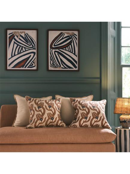 OKA Muhibbi Cushion - view 2, Earthy Red