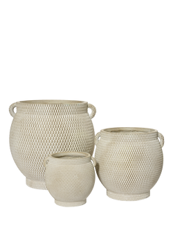 Kaemingk Nordby Indoor/Outdoor Planters, Set of 3, Natural, Natural