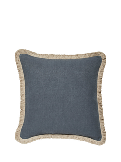 OKA Stonewashed Linen Cushion Cover, Petrol