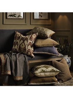 OKA Stonewashed Linen Cushion Cover - view 2, Petrol