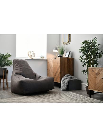 Extreme Lounging Faux Leather Bean Chair - view 2, Slate