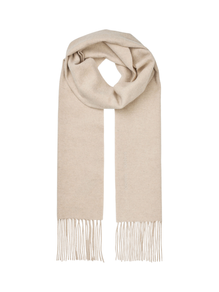 Samsøe Samsøe Wool Blend Rectangular Scarf, Beige Mel - view 2, Beige Mel
