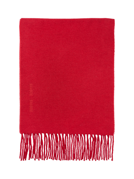 Samsøe Samsøe Sajolly Wool Blend Rectangular Scarf, Haute Red - view 2, Haute Red