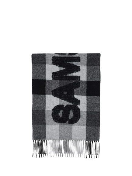 Samsøe Samsøe Wool Blend Fringe Scarf, Charcol Grey Mel, Charcol Grey Mel