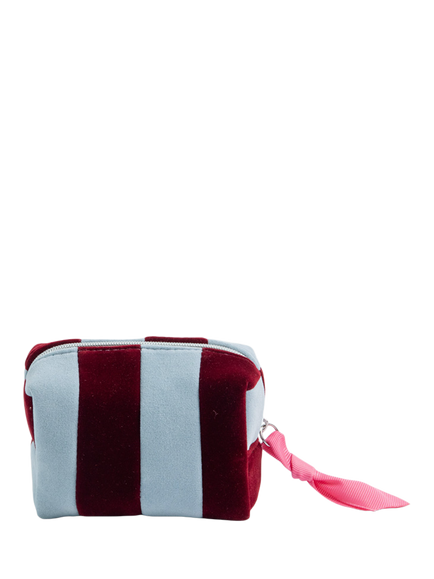 Caroline Gardner Mini Cube Cosmetic Bag, Blue/Wine, Blue/Wine