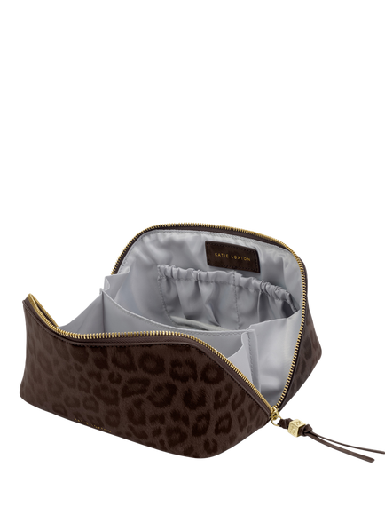 Katie Loxton Soho Medium Makeup and Wash Bag, Leopard - view 2, Leopard