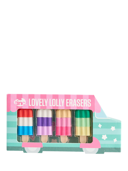 Tinc Lovely Lolly Erasers, Pack of 4, Multi, Multi