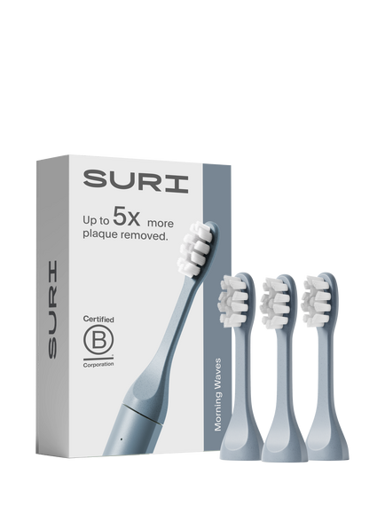 SURI Electric Toothbrush Heads, Set of 3, Morning Waves