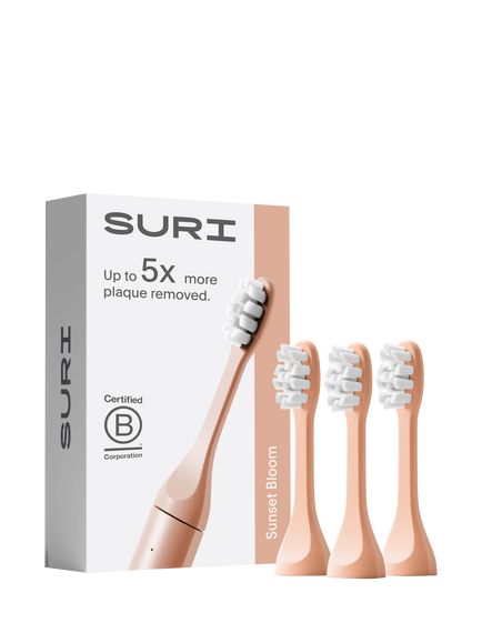 SURI Electric Toothbrush Heads, Set of 3, Sunset Bloom