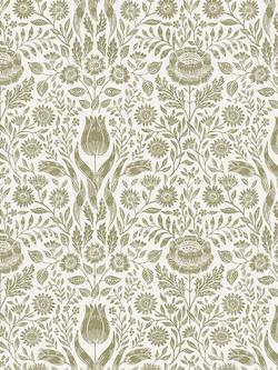 Laura Ashley Ashstead Damask Wallpaper, Hedgerow, Green